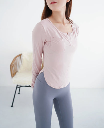 The Weekday V Neck Long Sleeve Top